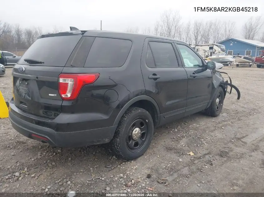 1FM5K8AR2KGB45218 2019 Ford Police Interceptor Utility