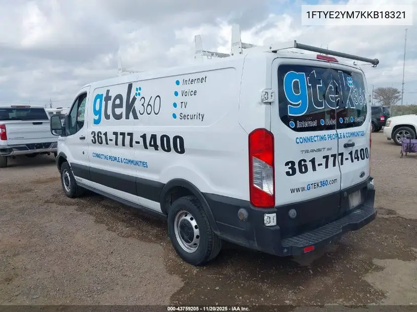 1FTYE2YM7KKB18321 2019 Ford Transit-150