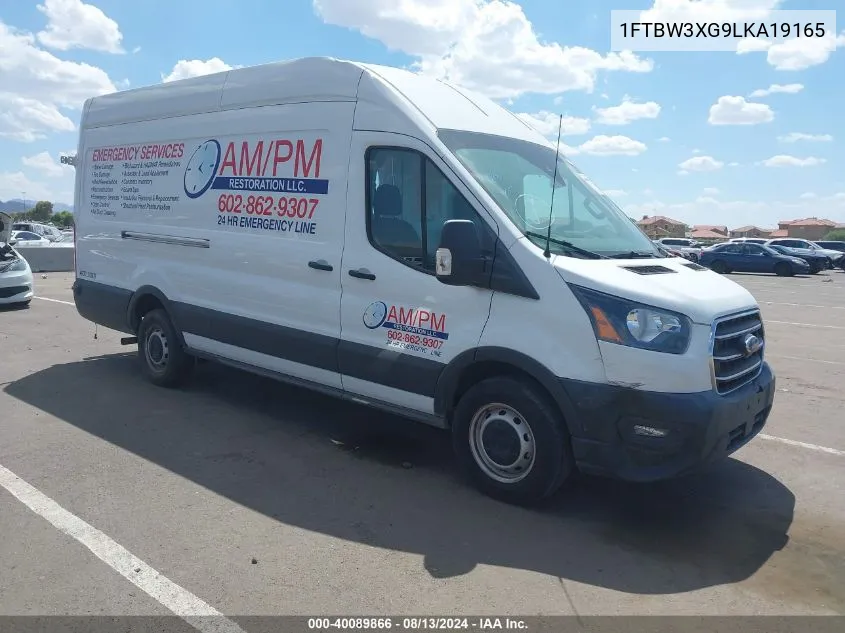 2020 Ford Transit-350 Cargo Van VIN: 1FTBW3XG9LKA19165 Lot: 40089866