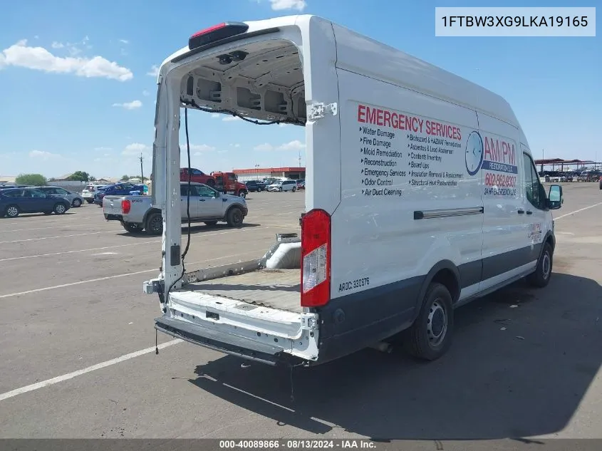 2020 Ford Transit-350 Cargo Van VIN: 1FTBW3XG9LKA19165 Lot: 40089866