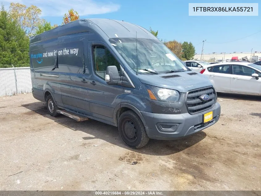 2020 Ford Transit-250 Cargo Van VIN: 1FTBR3X86LKA55721 Lot: 40215684