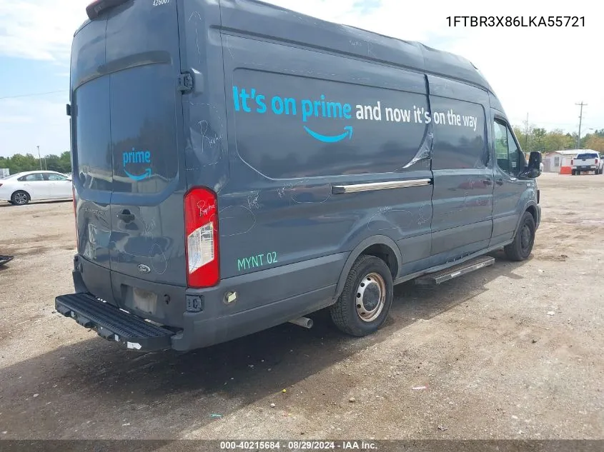 2020 Ford Transit-250 Cargo Van VIN: 1FTBR3X86LKA55721 Lot: 40215684