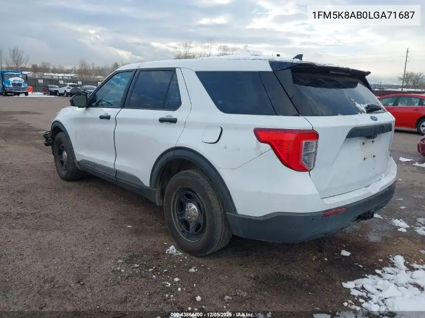 1FM5K8AB0LGA71687 2020 Ford Police Interceptor Utility