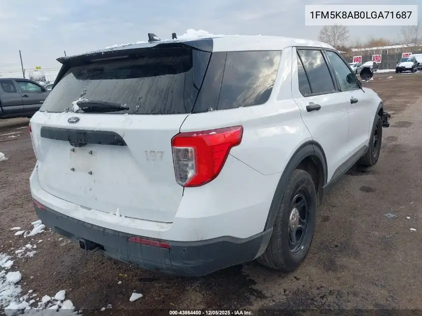 1FM5K8AB0LGA71687 2020 Ford Police Interceptor Utility