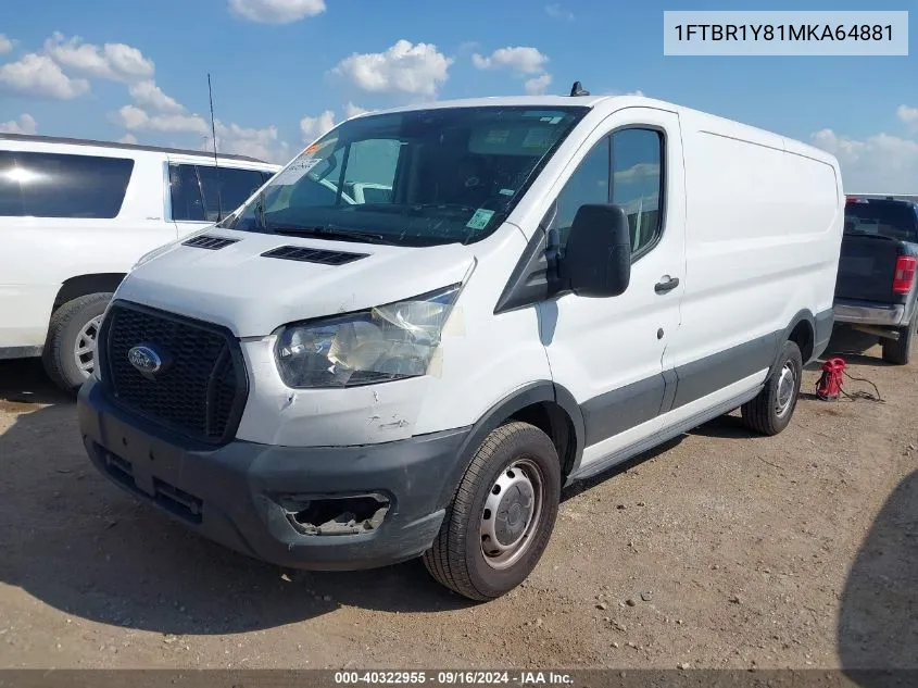 2021 Ford Transit-250 VIN: 1FTBR1Y81MKA64881 Lot: 40322955