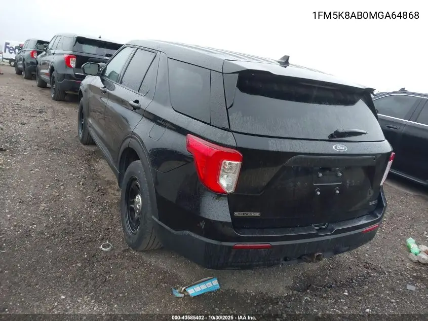 1FM5K8AB0MGA64868 2021 Ford Police Interceptor Utility