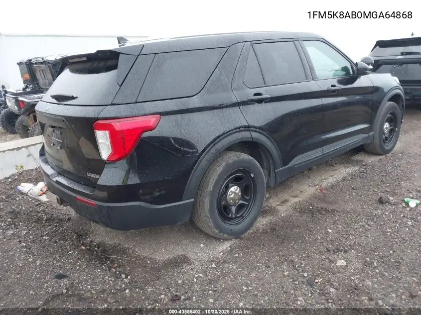 1FM5K8AB0MGA64868 2021 Ford Police Interceptor Utility