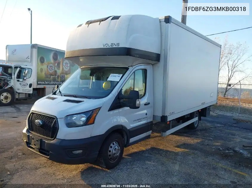 1FDBF6ZG3MKB00318 2021 Ford Transit-350 Cab