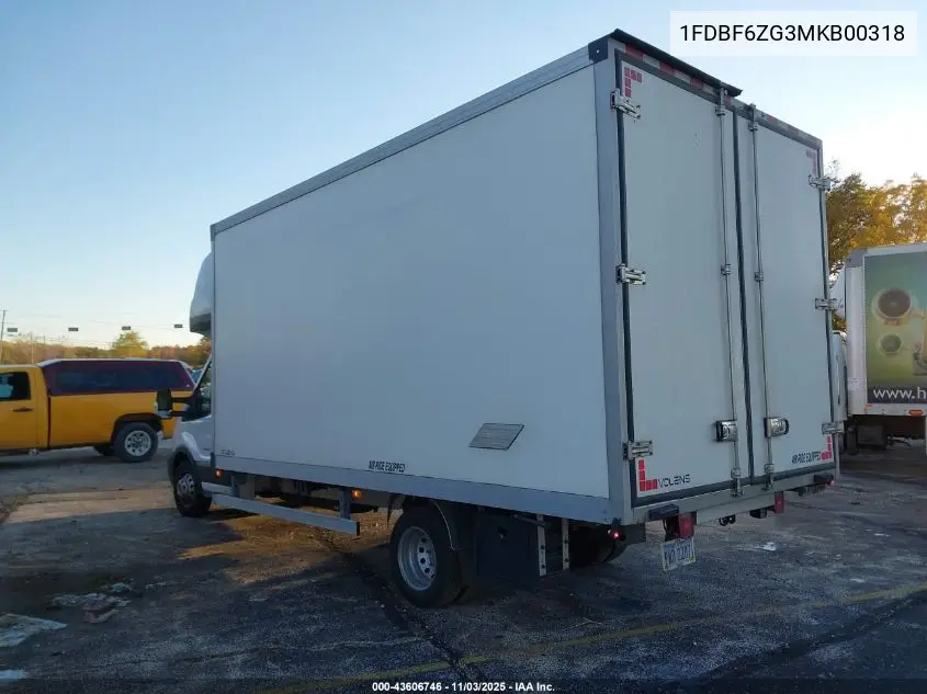 1FDBF6ZG3MKB00318 2021 Ford Transit-350 Cab