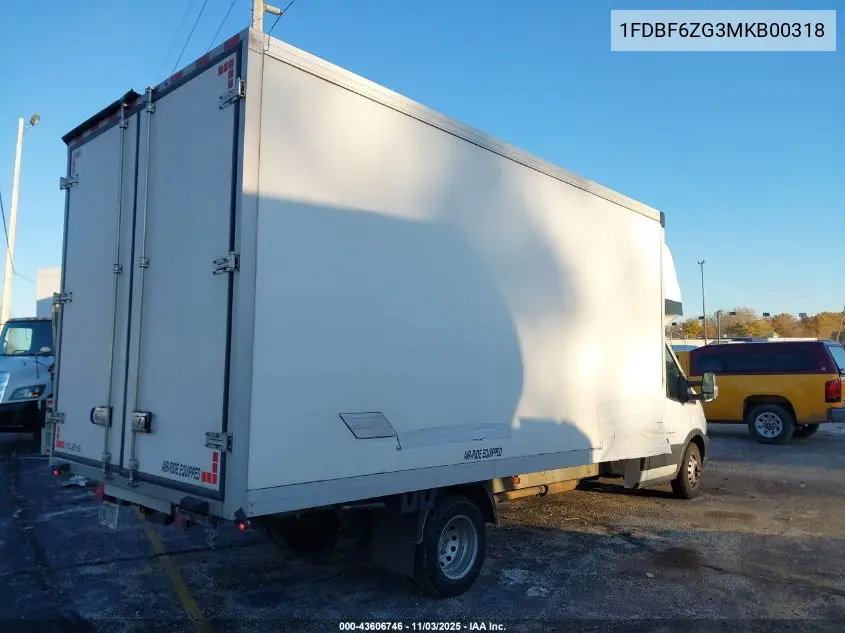1FDBF6ZG3MKB00318 2021 Ford Transit-350 Cab