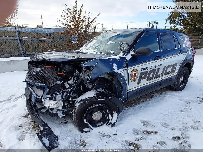1FM5K8AW2MNA21633 2021 Ford Police Interceptor Utility