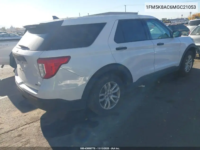 1FM5K8AC6MGC21053 2021 Ford Police Interceptor Utility