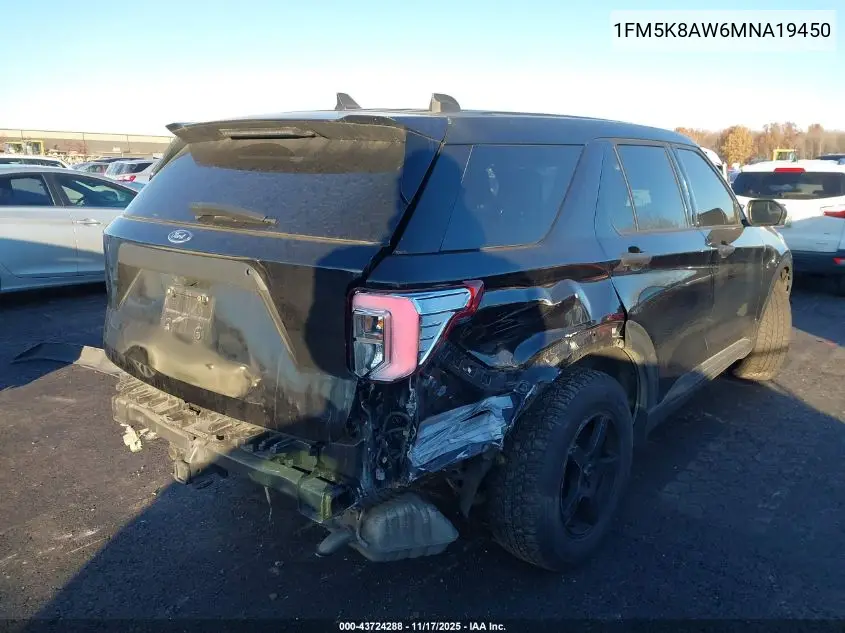1FM5K8AW6MNA19450 2021 Ford Police Interceptor Utility
