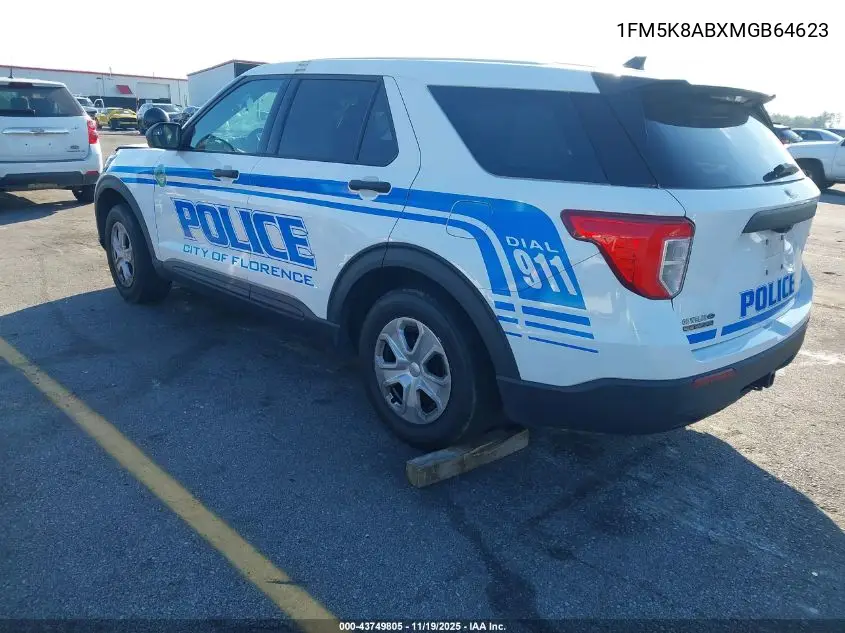 1FM5K8ABXMGB64623 2021 Ford Police Interceptor Utility