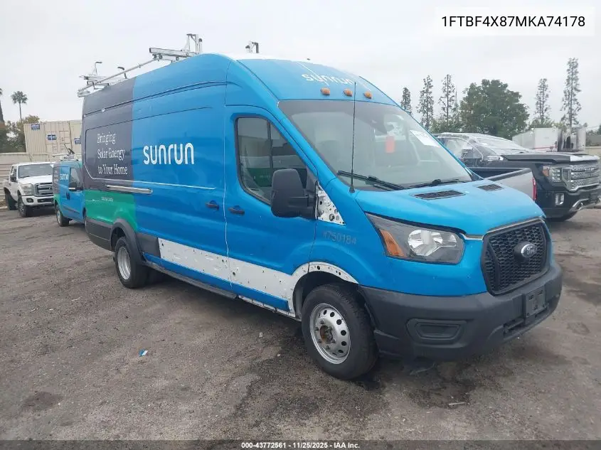 1FTBF4X87MKA74178 2021 Ford Transit-350 Cargo Van