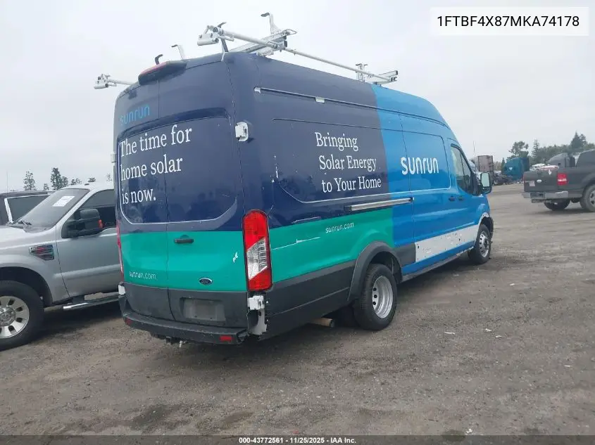 1FTBF4X87MKA74178 2021 Ford Transit-350 Cargo Van