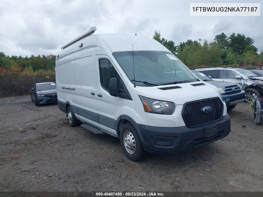 2022 Ford Transit-350 Cargo Van VIN: 1FTBW3UG2NKA77187 Lot: 40407450