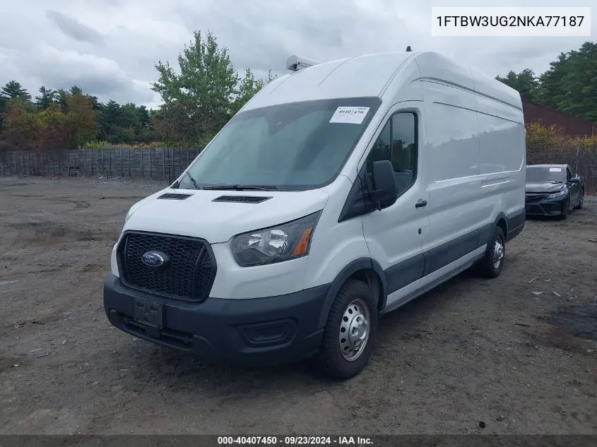 2022 Ford Transit-350 Cargo Van VIN: 1FTBW3UG2NKA77187 Lot: 40407450