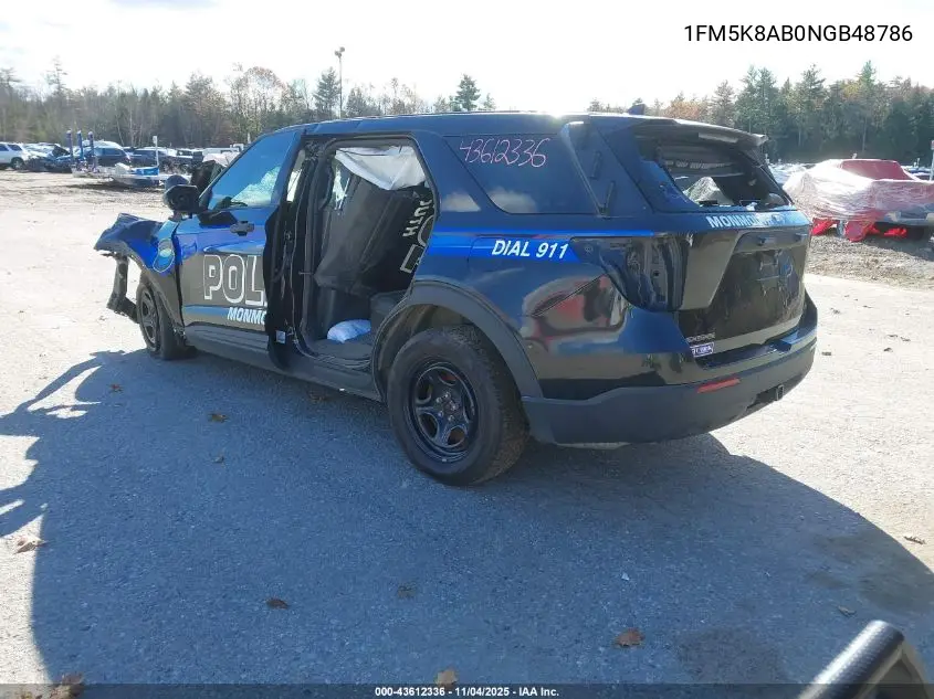 1FM5K8AB0NGB48786 2022 Ford Police Interceptor Utility