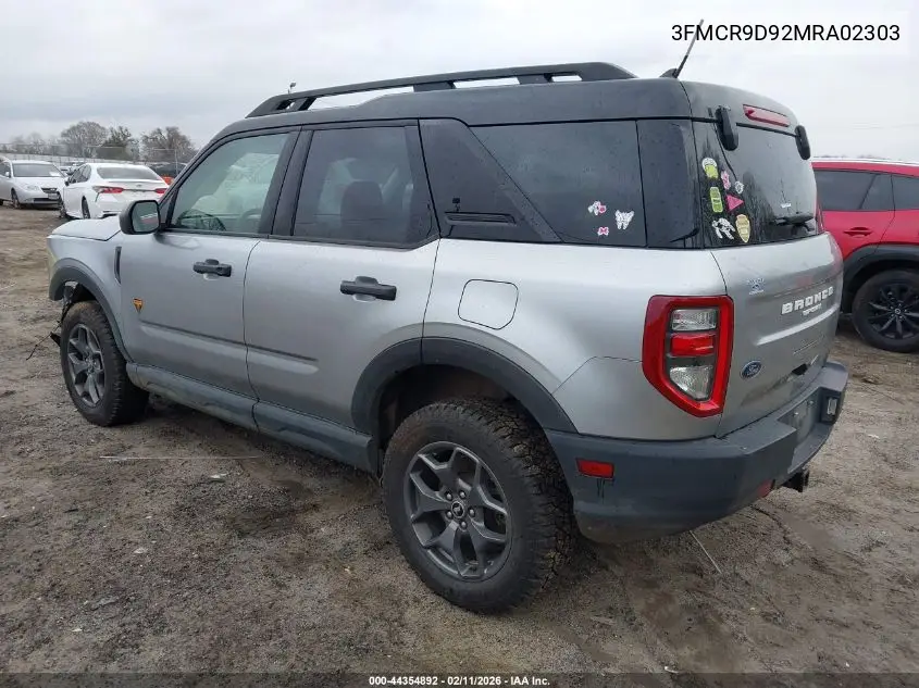3FMCR9D92MRA02303 2021 Ford Bronco Sport Badlands