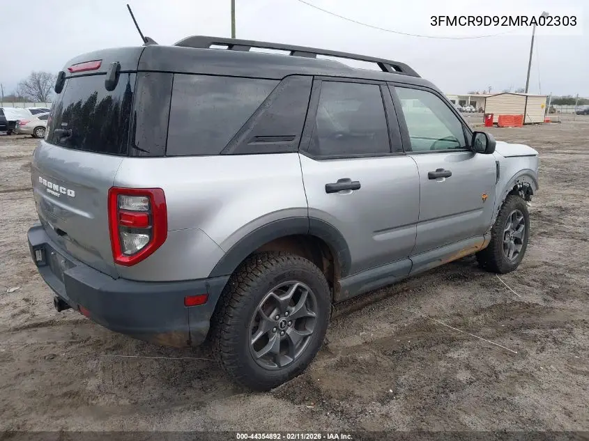 3FMCR9D92MRA02303 2021 Ford Bronco Sport Badlands