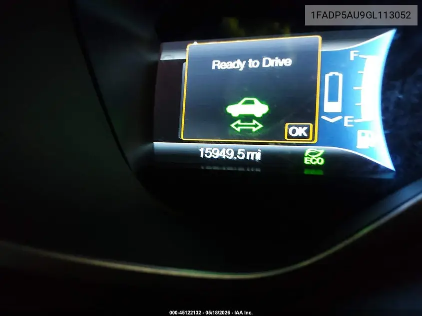 2016 Ford C-Max Hybrid Se VIN: 1FADP5AU9GL113052 Lot: 45122132