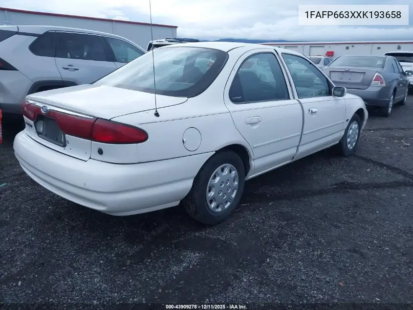 1FAFP663XXK193658 1999 Ford Contour Se
