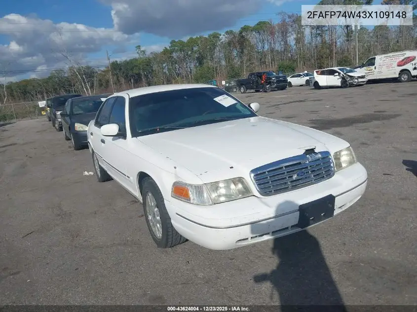 2FAFP74W43X109148 2003 Ford Crown Victoria Lx