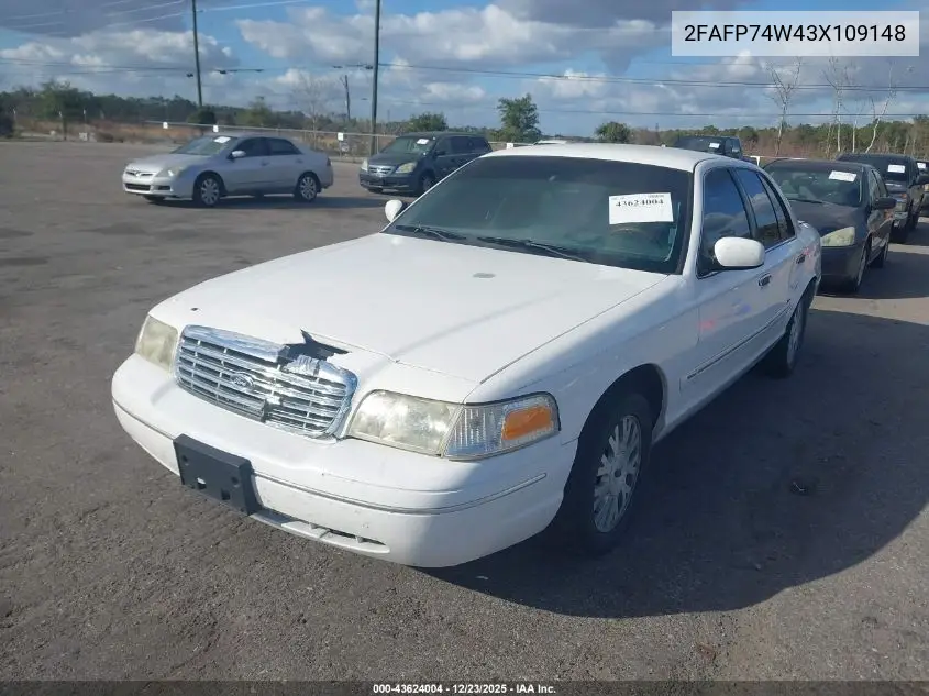 2FAFP74W43X109148 2003 Ford Crown Victoria Lx