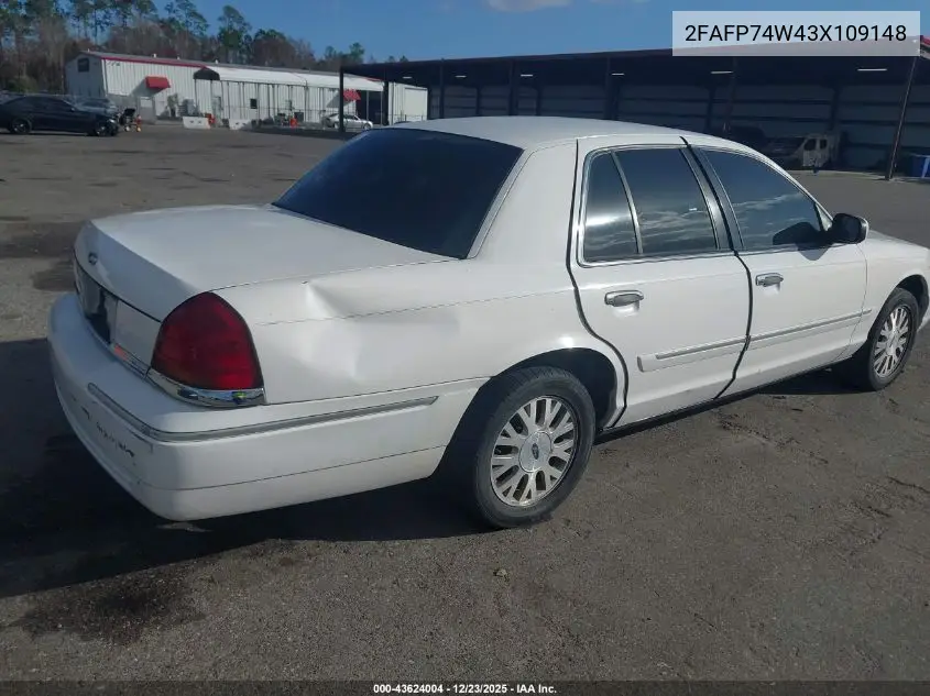 2FAFP74W43X109148 2003 Ford Crown Victoria Lx