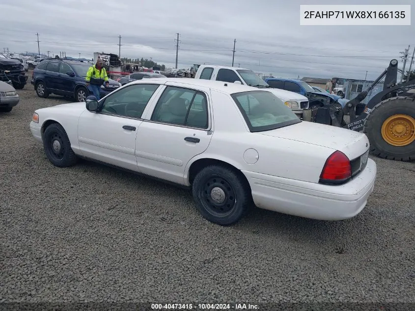 2FAHP71WX8X166135 2008 Ford Crown Victoria Police Interceptor