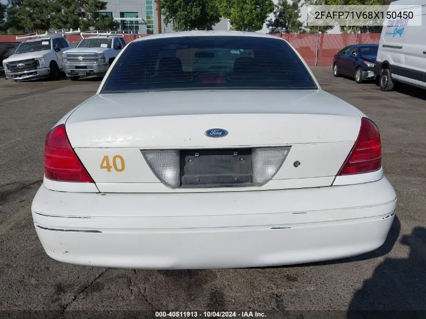 2FAFP71V68X150450 2008 Ford Crown Victoria Police/Police Interceptor