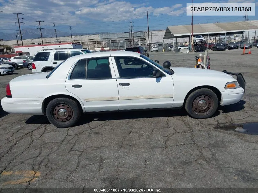 2FABP7BV0BX180368 2011 Ford Crown Victoria Police Interceptor