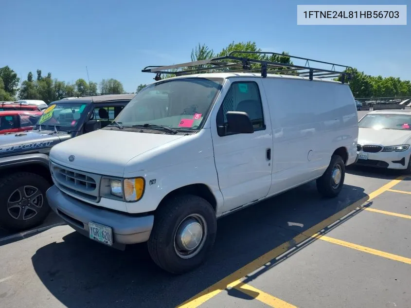 2001 Ford E-250 Commercial/Recreational VIN: 1FTNE24L81HB56703 Lot: 40289994