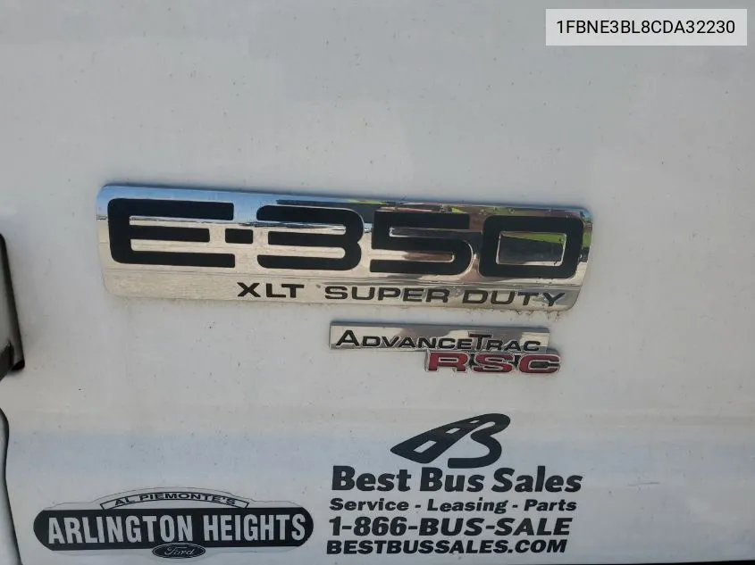 2012 Ford Econoline E350 Super Duty Wagon VIN: 1FBNE3BL8CDA32230 Lot: 40295496