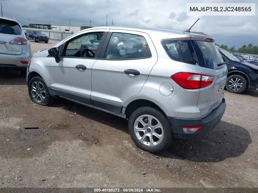 MAJ6P1SL2JC248565 2018 Ford Ecosport S