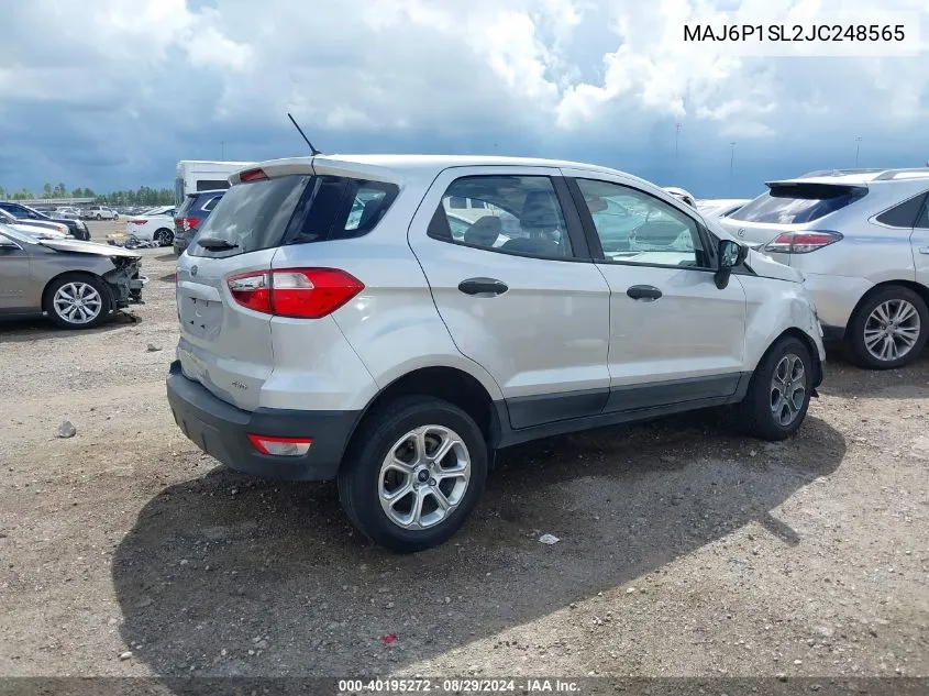 MAJ6P1SL2JC248565 2018 Ford Ecosport S