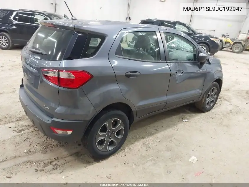 MAJ6P1SL9JC192947 2018 Ford Ecosport S