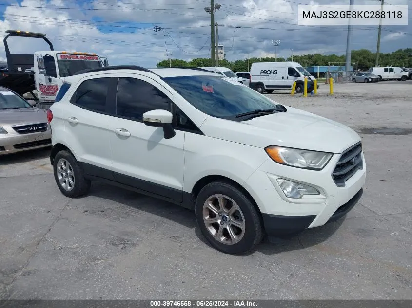 MAJ3S2GE8KC288118 2019 Ford Ecosport Se