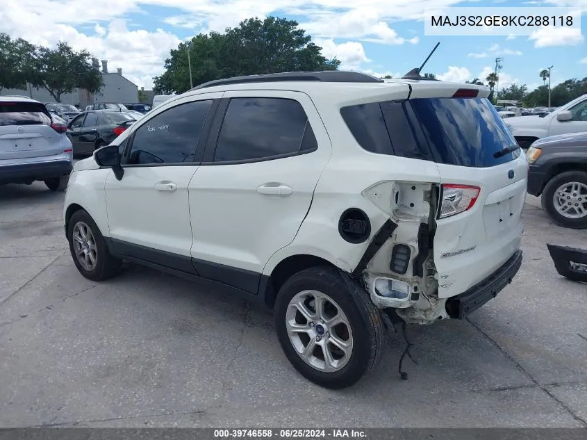 MAJ3S2GE8KC288118 2019 Ford Ecosport Se