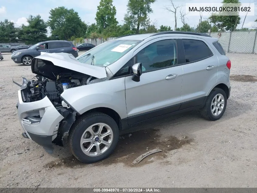 MAJ6S3GL0KC281682 2019 Ford Ecosport Se