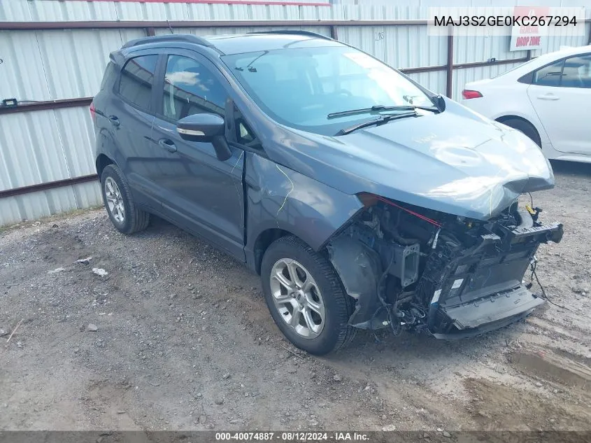 MAJ3S2GE0KC267294 2019 Ford Ecosport Se