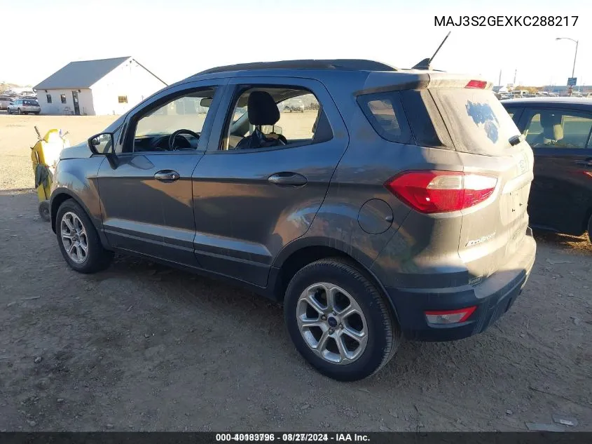 2019 Ford Ecosport Se VIN: MAJ3S2GEXKC288217 Lot: 40183796