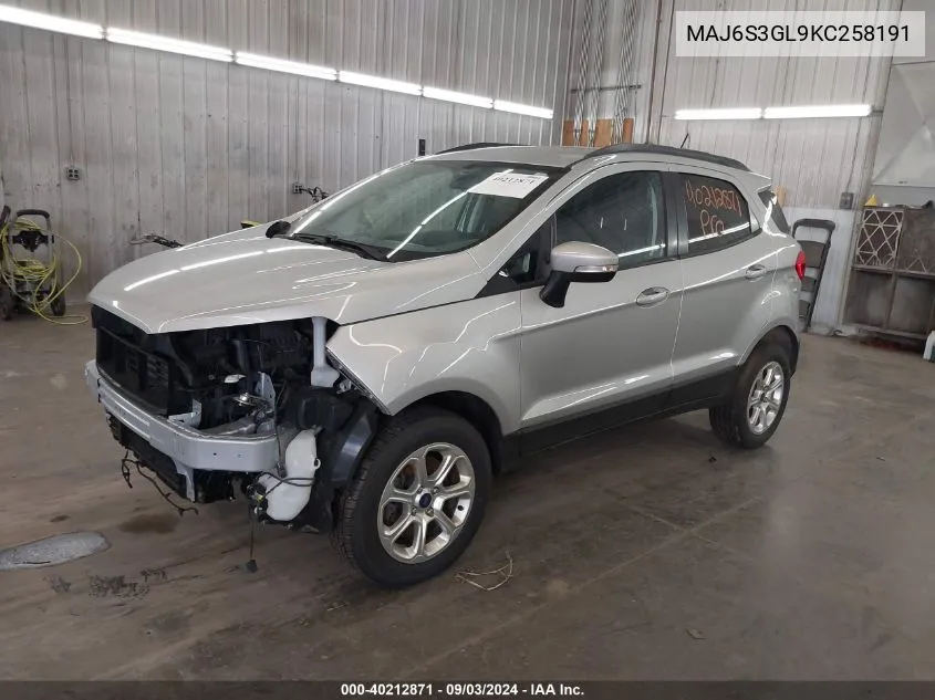 MAJ6S3GL9KC258191 2019 Ford Ecosport Se