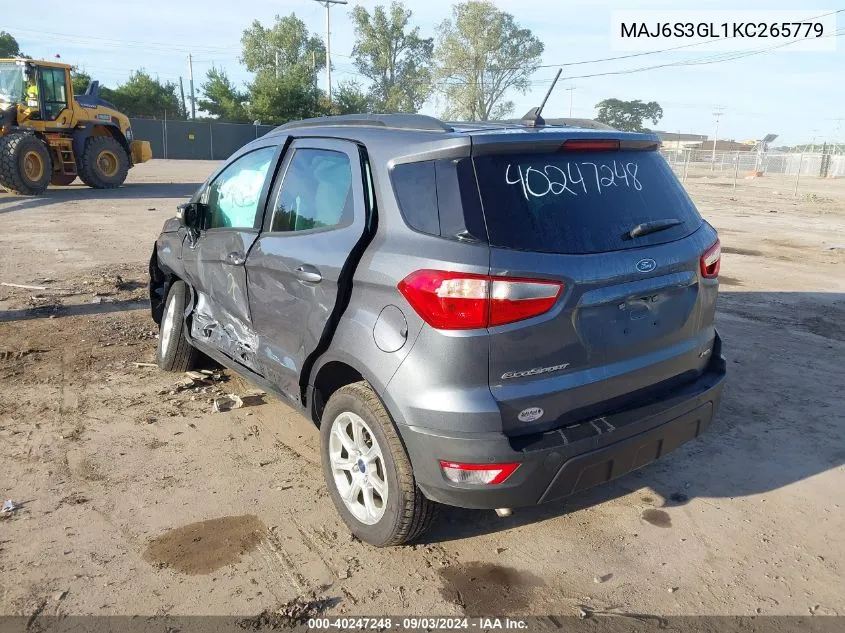 MAJ6S3GL1KC265779 2019 Ford Ecosport Se