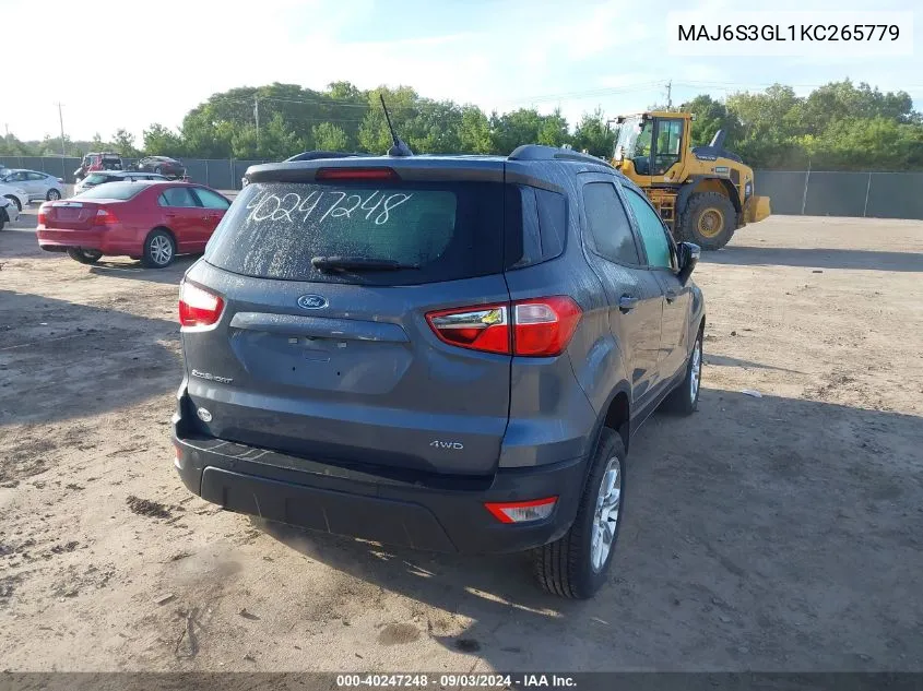 MAJ6S3GL1KC265779 2019 Ford Ecosport Se