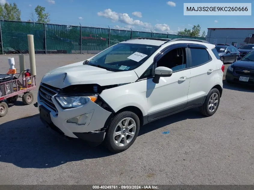 MAJ3S2GE9KC260666 2019 Ford Ecosport Se