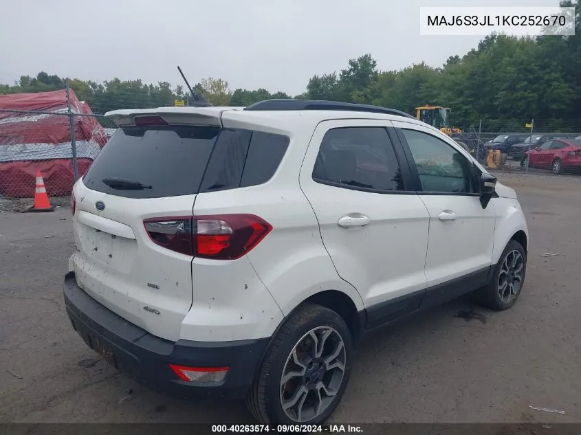 MAJ6S3JL1KC252670 2019 Ford Ecosport Ses