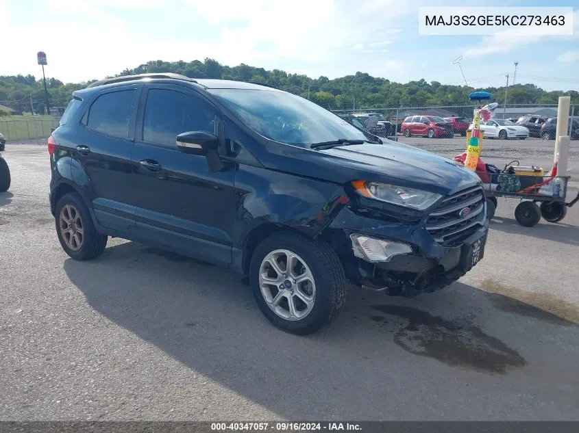 MAJ3S2GE5KC273463 2019 Ford Ecosport Se