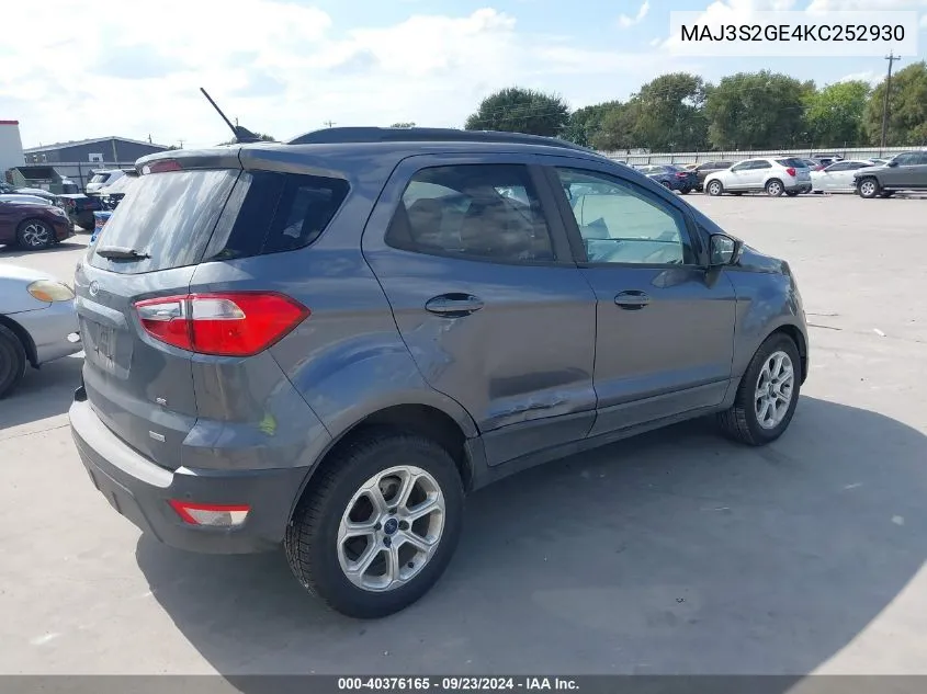 MAJ3S2GE4KC252930 2019 Ford Ecosport Se